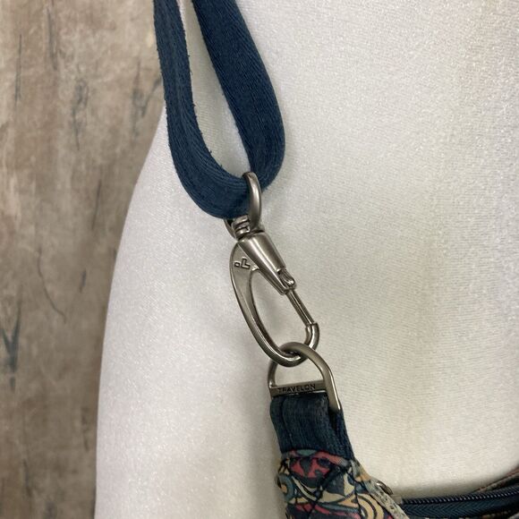 Travelon Women's Zip Crossbody Bag Multi Pocket Organizer Paisley Blue GUC - Picture 7 of 16